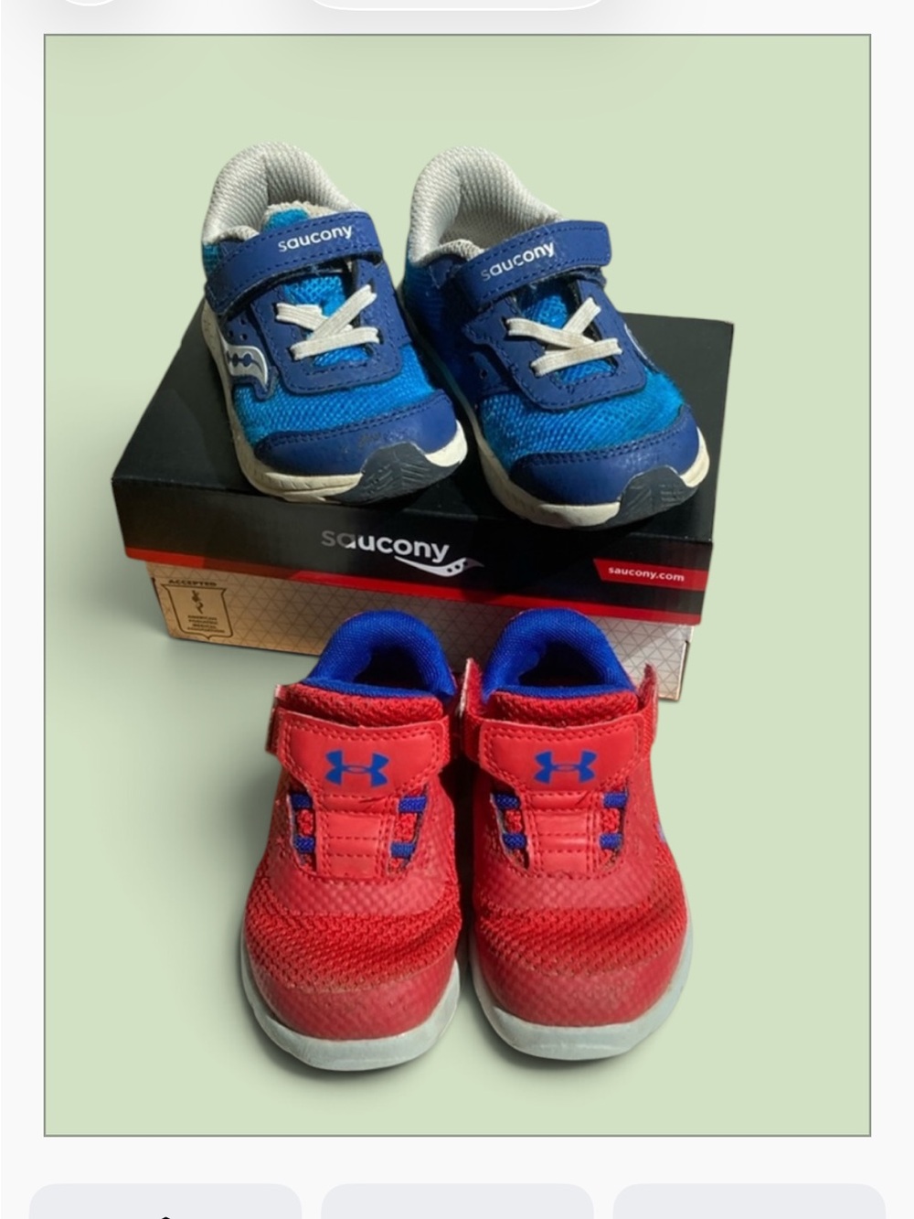 Saucony& underarmour toddler6/6.5 tennis shoes
